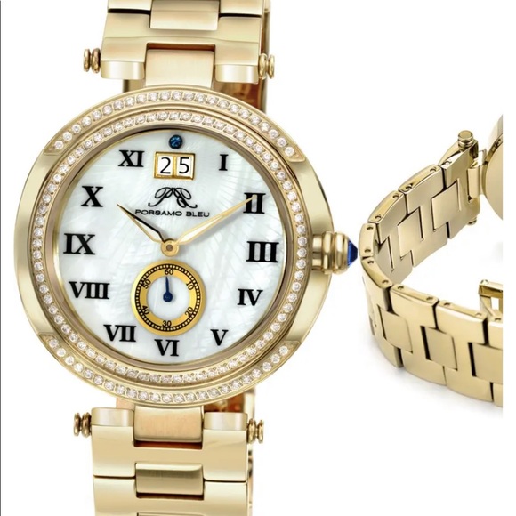 Women's South Sea Swarovski Crystal Bracelet Watch, 40mm PORSAMO BLEU - Picture 3 of 13